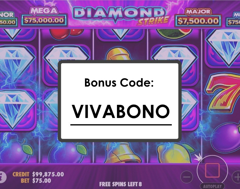 Diamond Strike Jogue com até $75 e Ganhe Jackpots Fixos